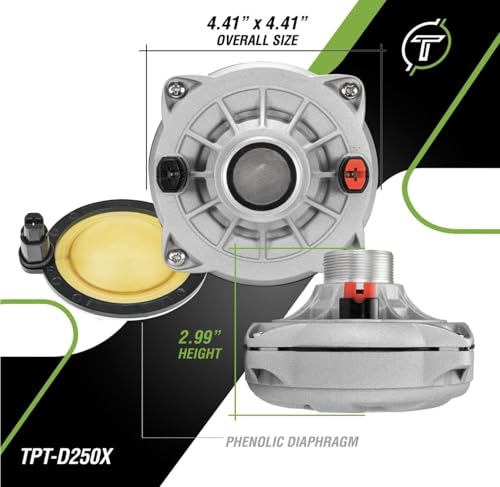 Timpano TPT-D250X Compression Driver for Pro Car Audio, 1 Inch Exit Phenolic Driver - Outstanding Performance for Midrange Reproduction by Timpano - Image 4