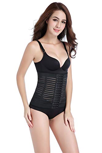 Cinta Abdominal Feminina 28 Cm 4 Barbatanas Model 2 Oferta (Preto, 38)