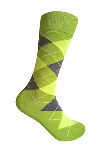 Triple M Plus Men's Lime Green Dress socks,One size fits most men; Sock Size 10-13.
