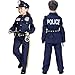 Joycover Police Officer Costume for Kids - Deluxe Police Costume for Kids with Accessories, Kids Halloween Costumes for Boys Girls, Cop Outfit Role Play Kit for Halloween Career Day-S