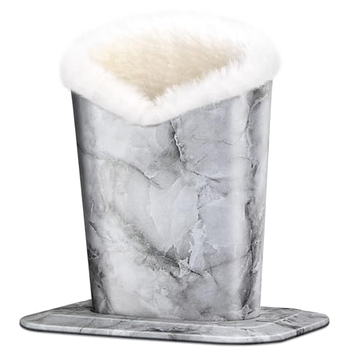 Image of Plush Fluffy Lined Anti-scratch Eyeglasses Holder Protective Glasses Stand Case