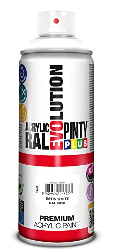 Pintura spray Acrílica Satinada PINTYPLUS EVOLUTION 520cc Satin white Ral 9010