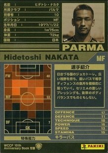 WCCF 付録等【１】 Amazon.co.jp: WCCF/01-02/PE/ヒデトシ・ナカタ/WCCF 10th ANNIVERSARY