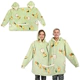 nezababy Matching Couples Pajamas Hoodies Funny Couple Onesies Two Person Flannel Blanket Clothes for Adult Bf and Gf Green