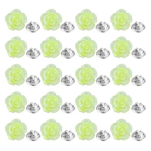 Image of 20 Pcs Enamel Rose Flowe Brooches Pins for Women Colorful Floral Brooch Flower Lapel Pin Badge Crafts Breastpin Jewelry Gift for Women Men Clothing Bags Backpacks Jackets Hat