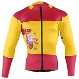 Magnesis Spanien Flagge Herren Radtrikot Langarm Fahrradjacke Biking Jersey Shirt Gr. M, multi