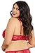 Dreamgirl Women's Plus Size Lace Open Cup Underwire Shelf Bra, Red, 42