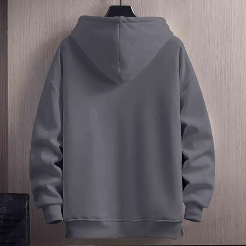Mens Y2K Hoodies Long Sleeve Pullover Hooded Sweatshirt Casual Baggy Fall Outfits Trendy Solid Fleece Streetwear4