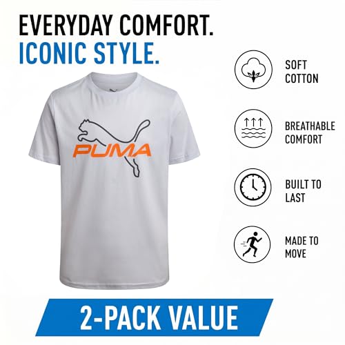 Image of PUMA Boys T-Shirts Athletic Crewneck Short Sleeve Tees (Sizes S-XL)