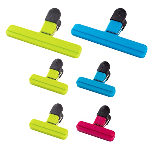 Image of Bag Clips for Food Storage 2 Sizes - 6 Pcs Sturdy, Airtight, Reusable Clips for Sealing Freezer Bags-Ideal for Home & Kitchen - Assorted Colors