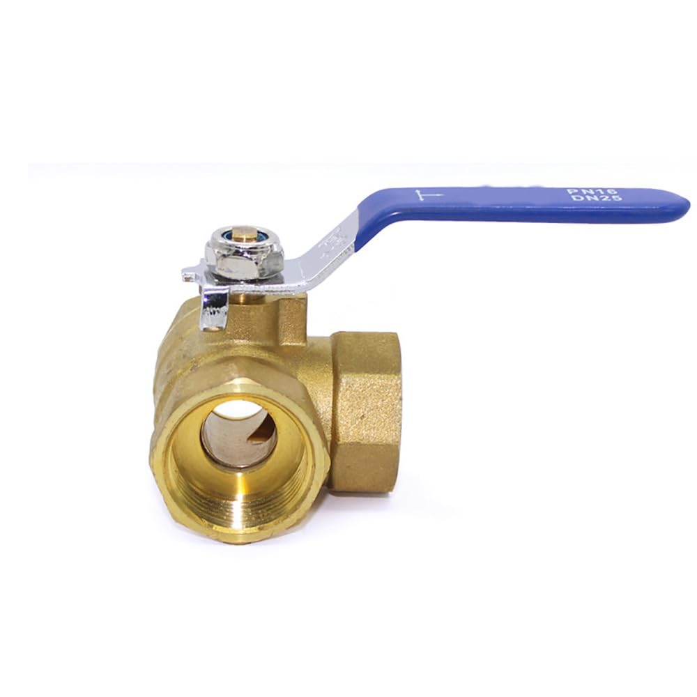 1/4" to 1" Female Thread 3 Way Copper Ball Valve, T Type Switch for Heating and Liquid Gas Pipeline 1pcs(DN15)