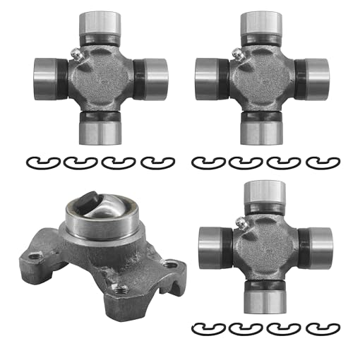 GLOCRORET 1310 Series Double Cardan Joint Kit 211355X Socket Yoke Assembly + 5-153X U-Joint For Jeep Cherokee XJ 1984-2001, Wrangler TJ 1997-2006
