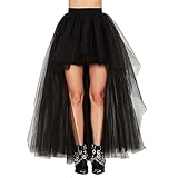 RUITOTP Falda de tul frontal corta y trasera larga faldas de tul para mujer, faldas de tuls irregular alta y baja, asimétrica, de malla, tutú, falda rave