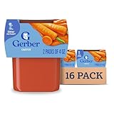 Gerber 2nd Foods Carrots, 4 Ounce Tubs, 2 Count (Pack of 8)