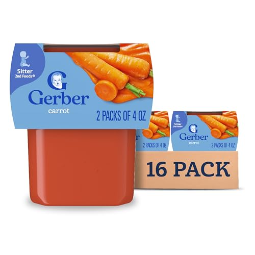 Gerber Stage 2 Baby Food, Carrot Puree Tubs, No Added