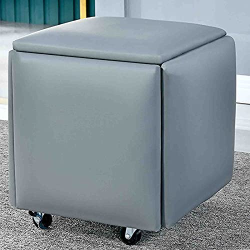 Tabouret gigogne 5 en 1 empilable et mobile pour optimiser le salon