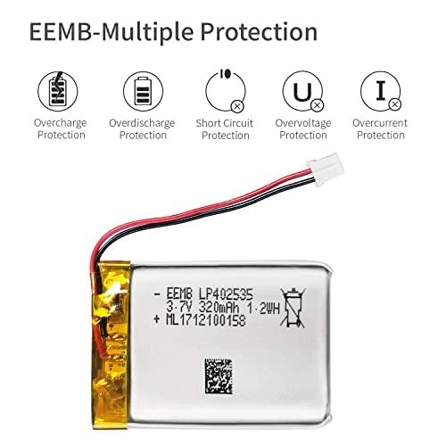 Ficha técnica EEMB Lithium Polymer Batería 3.7V 320mAh 402535 Paquete de batería Recargable Lipo con Conector JST para VXI Blue Parrott confirme la polaridad del Dispositivo y del Conector Antes de Comprar - Fernando Cortés