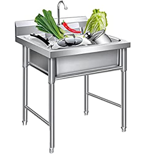 Lavabo utilitario de un solo seno con deflector para lavandería y garaje exterior 2