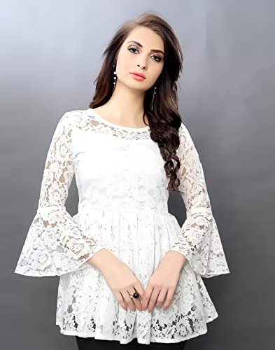 Image of Women Russel Net with Crepe Inner Net Tops || Casual Tops for Women