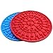 Tysons Pet Treats 2pcs Dog Lick Pad, Bath & Grooming Slow Feeders, Distraction Device,Powerful Suction Cups on The Back, Training-Just Add Peanut Butter (Red &Blue)
