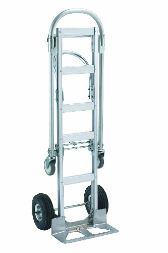 Wesco 219999 Spartan Economy Aluminum 2 in 1 Sr. Truck, Solid Rubber Wheels, 1000-lb. Load Capacity, 22" Width x 61-1/2" Height x 19" Depth