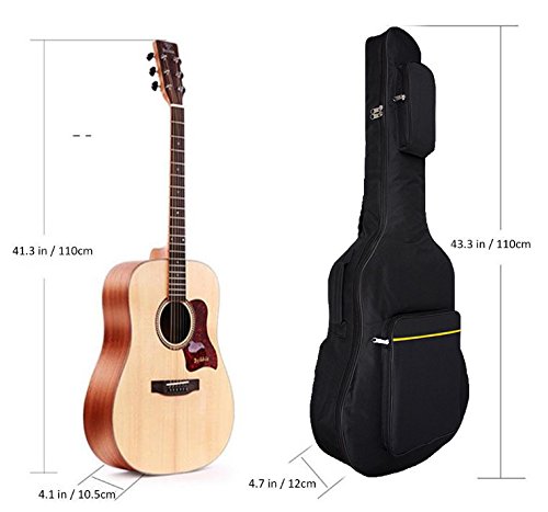 Gitarrentasche MINGZE für 41 Zoll Gitarren mit Doppelreißverschluss