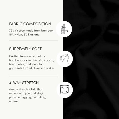 Image of Boody -Classic Bikini -Women's Underwear -Mid Rise, Moderate-Full Coverage Fit -Soft, Flat-Ribbed Waistband -Bamboo Viscose