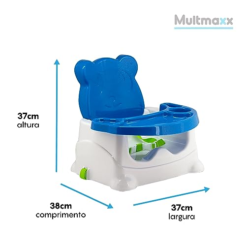 Cadeira Booster de Alimentação Refeição Portátil para Bebê Ursinho até 15Kg Multmaxx (Azul)