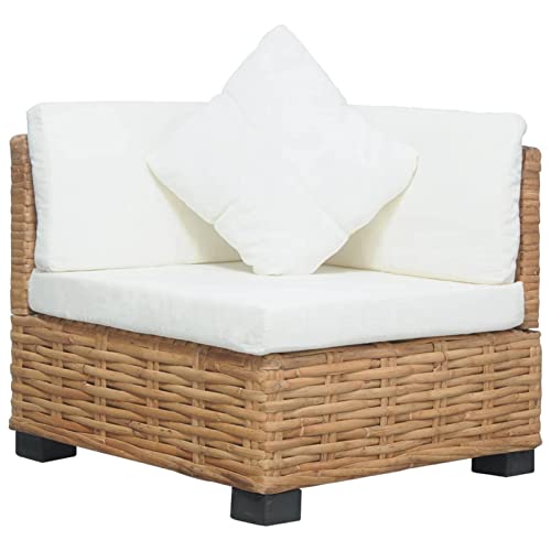 ZEYUAN Sofá de Esquina con Cojines ratán Natural, Sofá Exterior, Sofa Exterior Terraza, Sofa Jardin Exterior, Sofa Terraza, Mueble para Patio - 286279