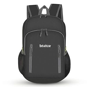Bekahizar 20L Ultra Lightweight Backpack Foldable Hiking Daypack Rucksack Water Resistant Travel Day Bag for Men Women Kids Outdoor Camping Mountaineering Walking Cycling Climbing