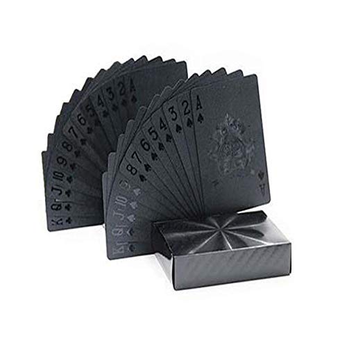 Preisvergleich Produktbild CHYU Pokerkarten PVC Wasserfeste Playing Cards Schwarzer Diamant Magische Spielkarten Standardgröße Plastik Kartendeck