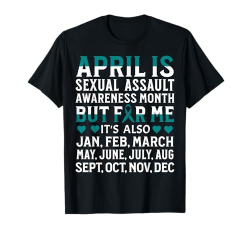 April is Sexual Assault Awareness Month Gifts Teal Ribbon Camiseta