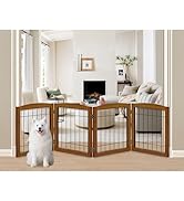 Amazon.com : LZRS 4-Panel Extra-Wide Wooden Freestanding Dog Gate