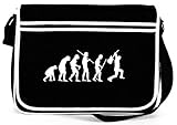  Shirtstreet24 EVOLUTION HEAVY METAL, Music Electric Guitar Retro Messenger Bag Kuriertasche Umhängetasche, Größe: onesize,Schwarz