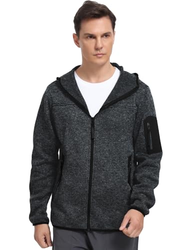 Men's Fleece Lined Jacket Full Zip Lightweight Soft Warm Jacket with Zip Pockets Winter Outdoor Casual Coat2