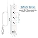 Flat Plug Power Strip with USB C, 4 Widely Spaced Outlets, 4 USB Ports, 10ft Braided Extension Cord Indoor, Desktop Charging Station for Home, Office, Cruise Ship, Dorm, Wall Mount, White