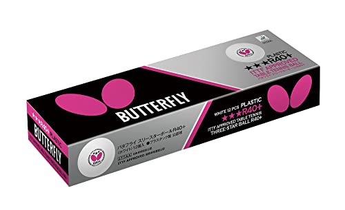 Butterfly R40+ 3* Pelota de Tenis de Mesa - Caja de Doce, Color Blanco