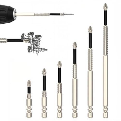 Image of MagFixer High-Magnetic Screwdriver Drill Bit Set, 2025 New k5 Impact Resistant Non Slip Bit, Anti Slip Screwdriver Bits for Dry Wall, Sheetrock (6pc)