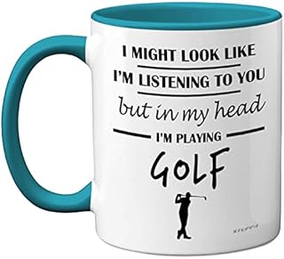 Golf Gifts for Men - in My Head I'm Playing Golf Mug - Funny Golf Presents for Men, Gifts for Golfers Men, Golf Presents, Golf Lover Gift Ideas, 11oz Ceramic Dishwasher Safe Premium Mugs - by Stuff4
