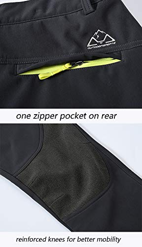 donhobo Damen Wanderhose Softshellhose Wasserdicht Winddicht Warm Fleece Gefüttert Trekkinghose Winter Outdoorhose Funktionshose (Schwarz,M)