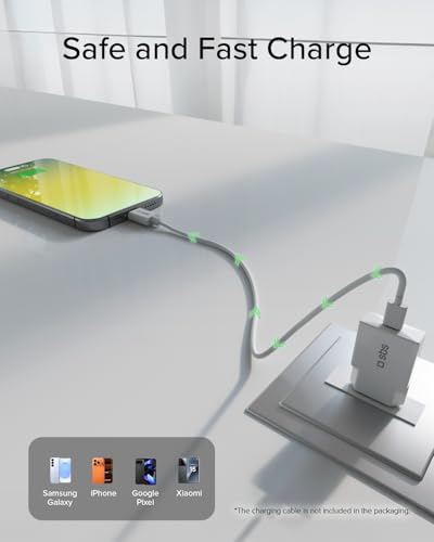 SBS Extra Slim GaN Charger 30W USB-C, GaN Technology, Power Delivery (PD 3.0 PPS), Szybkie ładowanie, ładowarka do iPhone'a, Androida, Tabletu i MacBooka Neo, Kompaktowy, Szary