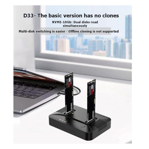 Estación de acoplamiento para discos duros M.2 NVMe SATA con adaptador SSD USB 3.2 6