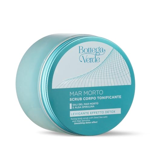 Bottega Verde - Scrub Corpo Tonificante Mar Morto 500 g, con Sali del Mar Morto e Alga Spirulina, Esfoliante Levigante Effetto Detox, Pelle Liscia e Tonica, Tutti i Tipi di Pelle