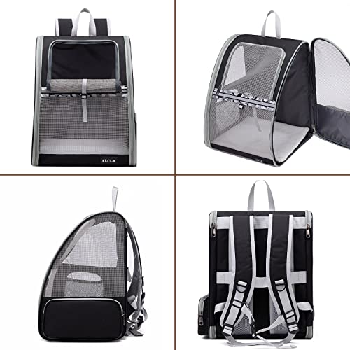 Alclm Pet Carrier Backpack For Dogs And Cats Backpack,Puppies,Fully Ventilated Mesh,Airline Approved,Designed For Travel, Hiking, Walking & Outdoor Use-Black #TOP4