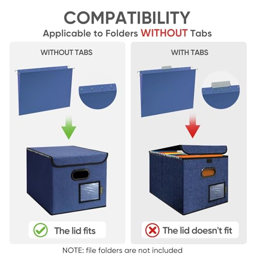 image for BALEINE File Organizer Box with Lid, Collapsible File Folder Organizer