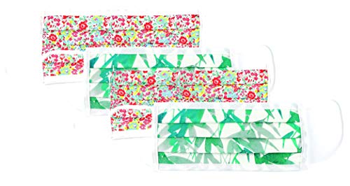 NatuGena Mund und Nasen Behelfsschutz, Stoffmaske mit Nasenbügel für perfekten Halt, waschbar, by Stöhr Knitwear,4er Pack, 100% Baumwolle, Made in Europa. 4 STK Cover