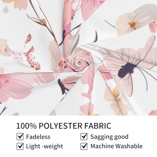 Nappe murale imprimé fleurs roses grand format 152x129 cm