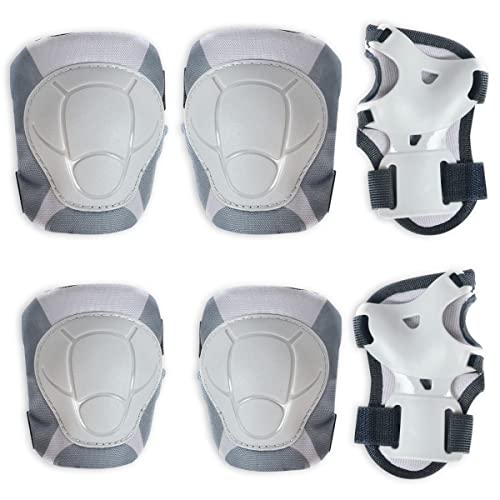 Beeloom - Kinderfahrradschutz GREY PAD, graues Polster, Ellbogen-, Knie- und Handgelenkschoner, grau, mit verstellbaren Riemen, Kinder ab 2 Jahren Cover
