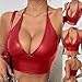 Women's Patent Leather Halter Top Backless Bustier Top Sexy Going Out Crop Tank Halter Neck Fashion Party Clubwear Red Large