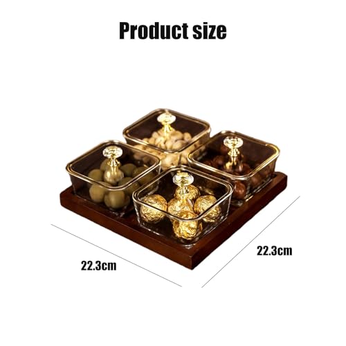 Platos de cristal hechos a mano para servir platos divididos para sushi, queso, postres y aperitivos, bandeja de compartimento fácil de limpiar para patatas fritas y salsas